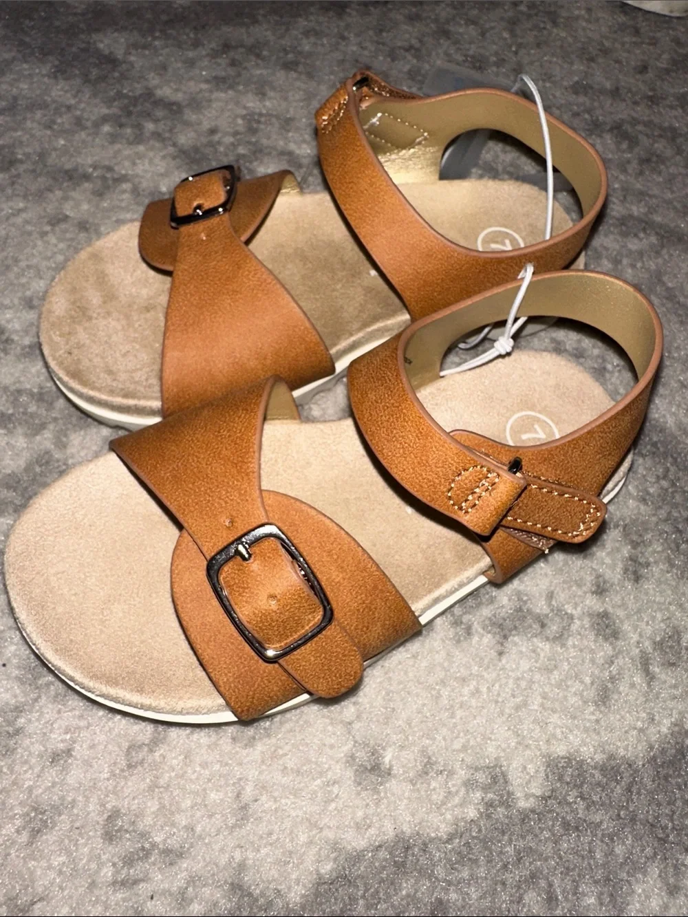 Cat & Jack Toddler Brown Dual-Buckle Sandals